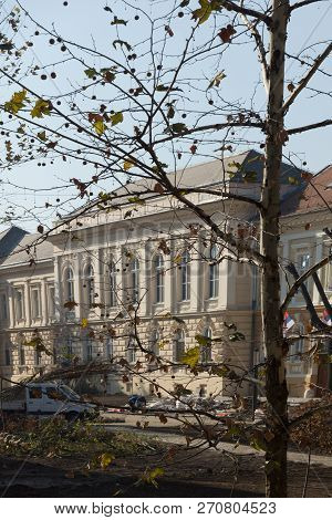 Novi Sad, Vojvodina, Serbia - November 11, 2018: Building Of Museum Of Vojvodina In City Of Novi Sad