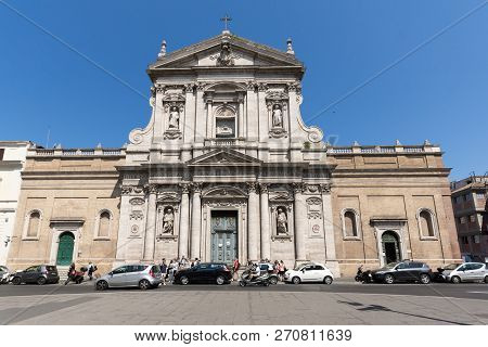 Rome, Italy - June 22, 2017: Amazing View Of Church Of Santa Susanna At The Baths Of Diocletian In R