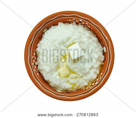 Risengrod - Scandinavian Rice Porridge, Traditionally Served On Christmas Eve In Denmark And Sweden