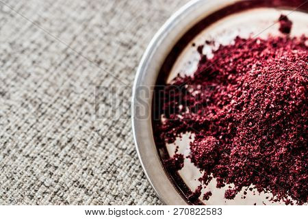 Dried Sumac, Sumah Or Sumak On Silver Plate (arabic Cuisine)