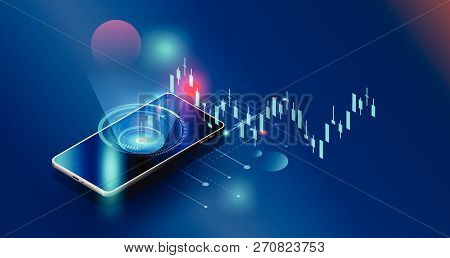 Vector Futuristic,smartphones Controls Stock Market Forex Trading Graph Vector Futuristic  Smart Inv