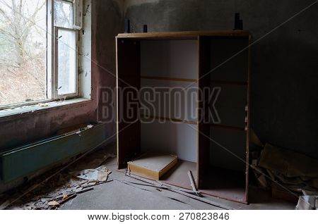 Room In 9-storey Apartment Building In Dead Abandoned Ghost Town Pripyat, Chernobyl Npp Alienation Z