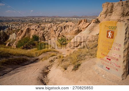 Red Valley, Kizilcukur. Travel To Turkey - Observation Deck On The Aktepe Hill And Valley. Nevsehir 