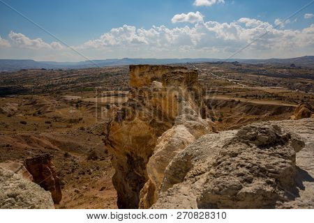 Beautiful Landscape In Sunny Autumn Weather. Cappadocia, Turkey