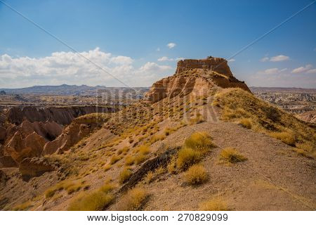 Beautiful Landscape In The Pink Valley, Gulludere. Cappadocia, Turkey