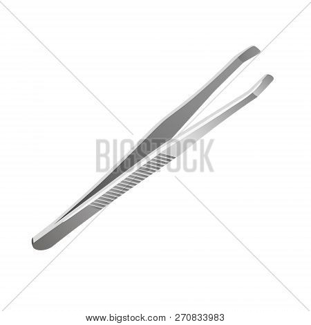 Vector Isolated Illustration Of Realistic Eyebrow Tweezers.