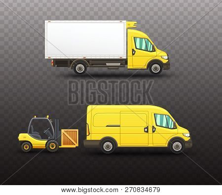 Illustration Of Realistic Van On A Semi-transparent Background.