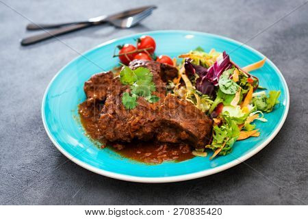 Homemade Beef cheek with wine sauce