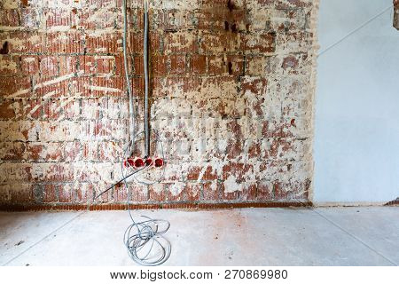 Working Process To Groove Or Wall Chasing For Electrical, Internet Cables And Electric Outlets Befor