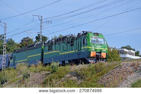 Sochi, Russia - August, 2015: Two-piece Electric Locomotive Es4k 