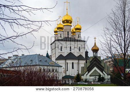 General View Of The Cathedral, Chapel And House Of The Pier. Feodorovsky Cathedral In St. Petersburg