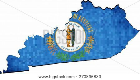 Grunge Kentucky Map With Flag Inside - Illustration, 
Map Of Kentucky Vector,  
Abstract Grunge Mosa
