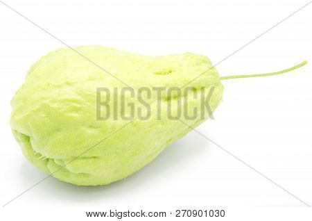 Fresh Chayote Fruit Isolated On White Background