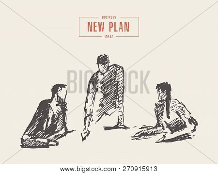 Team Working Project Teamwork Concept Work Vector