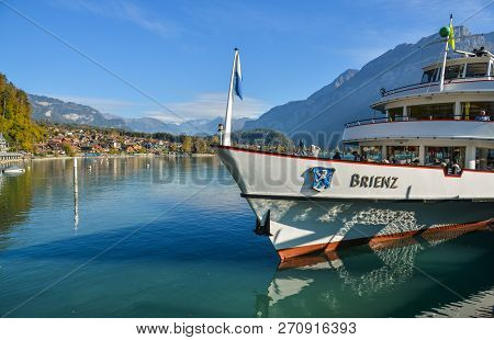 Tourist Ferry On Brienz Lake, Switzerland