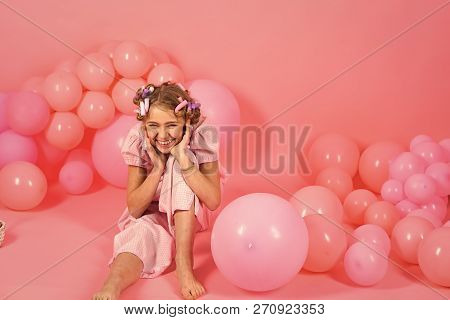 Punchy Pastels, Pajama Party. Punchy Pastels, Little Girl In Pink Balloons