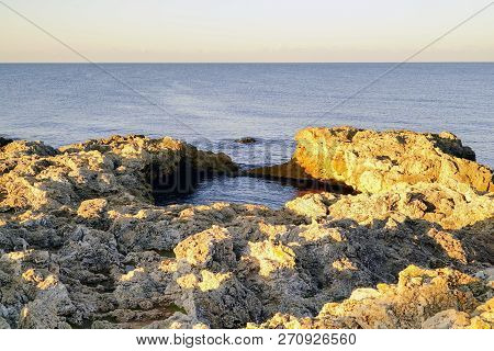 Natural Swimming Pool Filled With Sea Water . Cup Of Love. Crimea