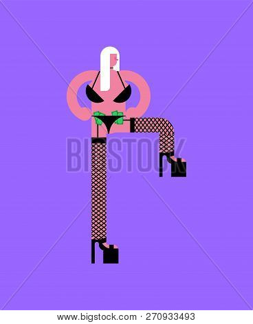 Stripper Isolated. Striptease Dancer Woman. Vector Illustration