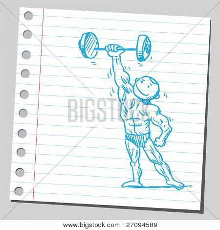 Bodybuilder sollevamento dumbell