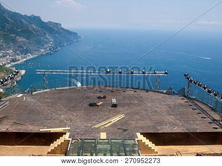 View Over Gulf Of Salerno From Villa Rufolo, Ravello, Campania, Italy
