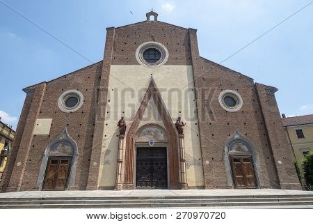 Saluzzo, Cuneo, Piedmont, Italy: Facade Of The Historic Cathedral (duomo)