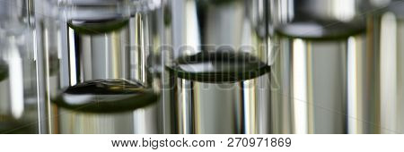 Yellow Liquid Spilled Petrol Additive Innovative Supply. Conveyor Line Production Household Cleaning