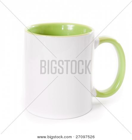 weiße Tasse Isolatd auf weißem Hintergrund