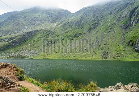The Glacier Lake Called Balea (balea Lac) On The Transfagarasan Road From Fagaras Mountains