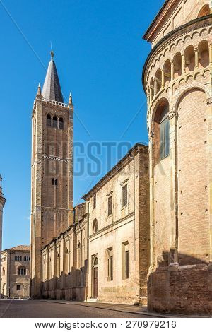 View At The Bell Tower Of Parma Cathedral In Italy