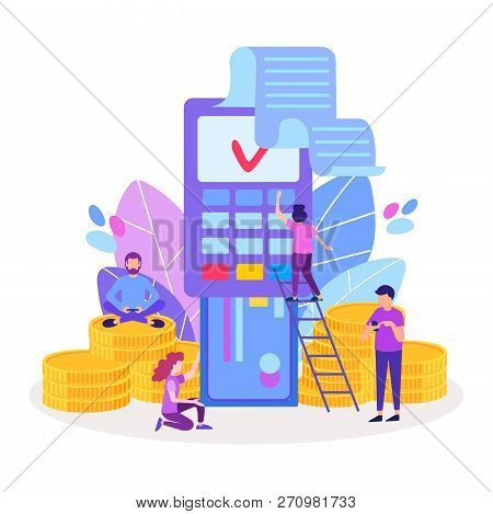 Nfc Technology, Mobile App, Atm Payment Terminal. Vector Illustration For Social Media, Banners, Pos