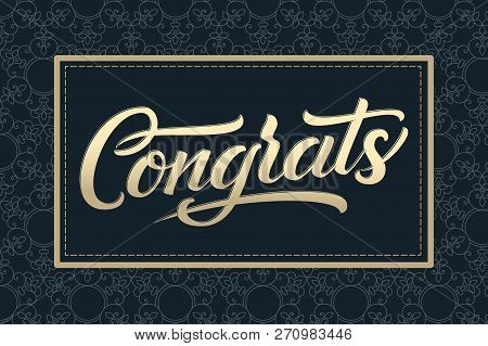 Elegant Vector Congrats Card. Vector Invitation Card With Background And Frame With Flowerelements A