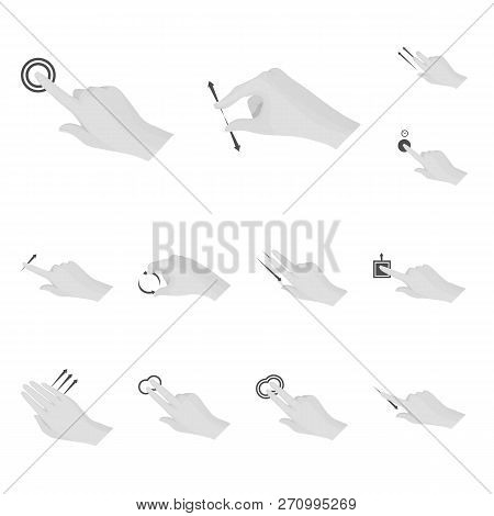 Vector Design Of Touchscreen And Hand Icon. Set Of Touchscreen And Touch Vector Icon For Stock.