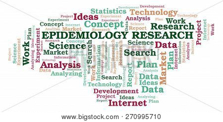 Epidemiology Research Word Cloud. Wordcloud Made With Text Only.