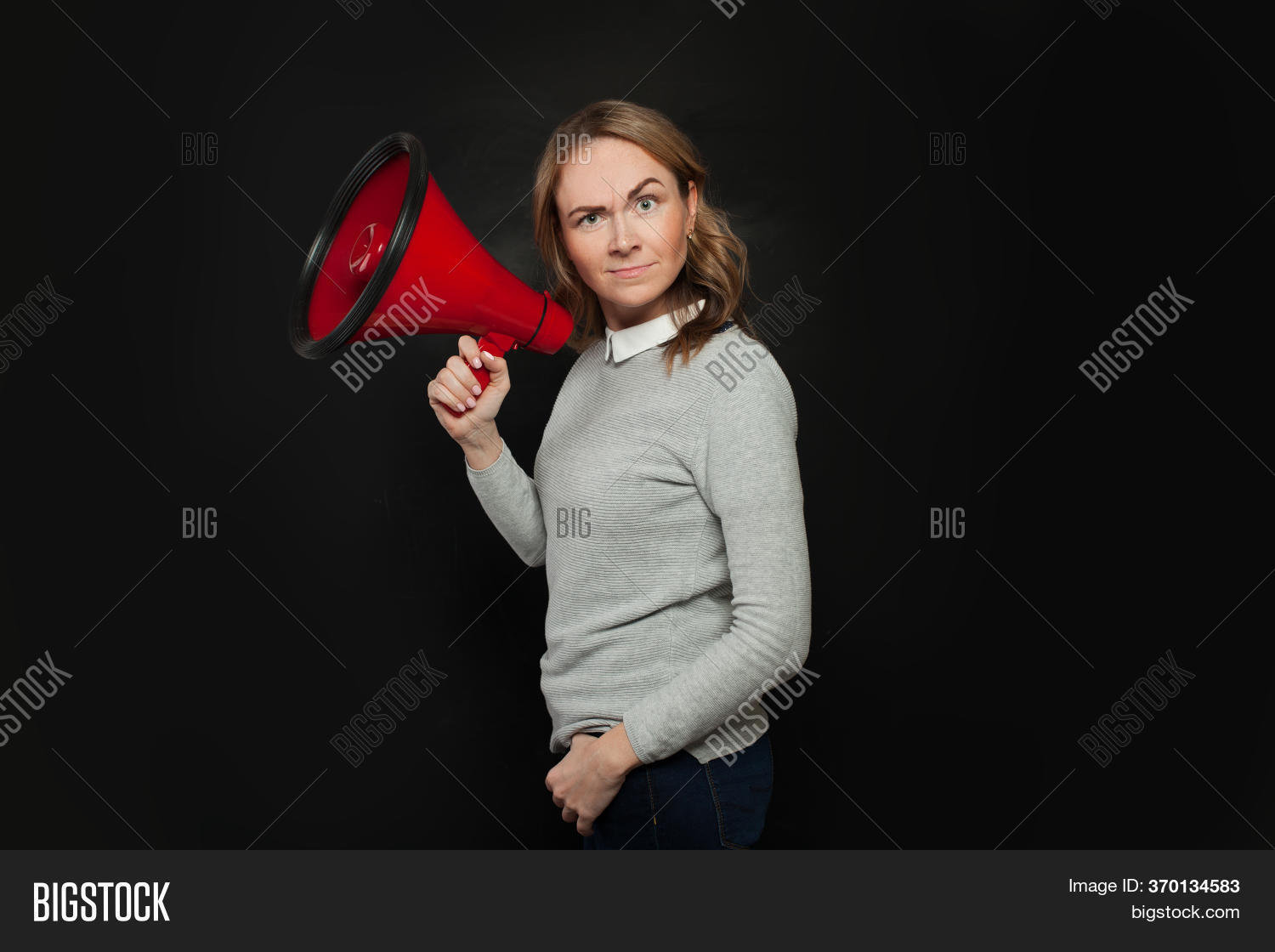 Funny Woman Megaphone Image & Photo (Free Trial) Bigstock