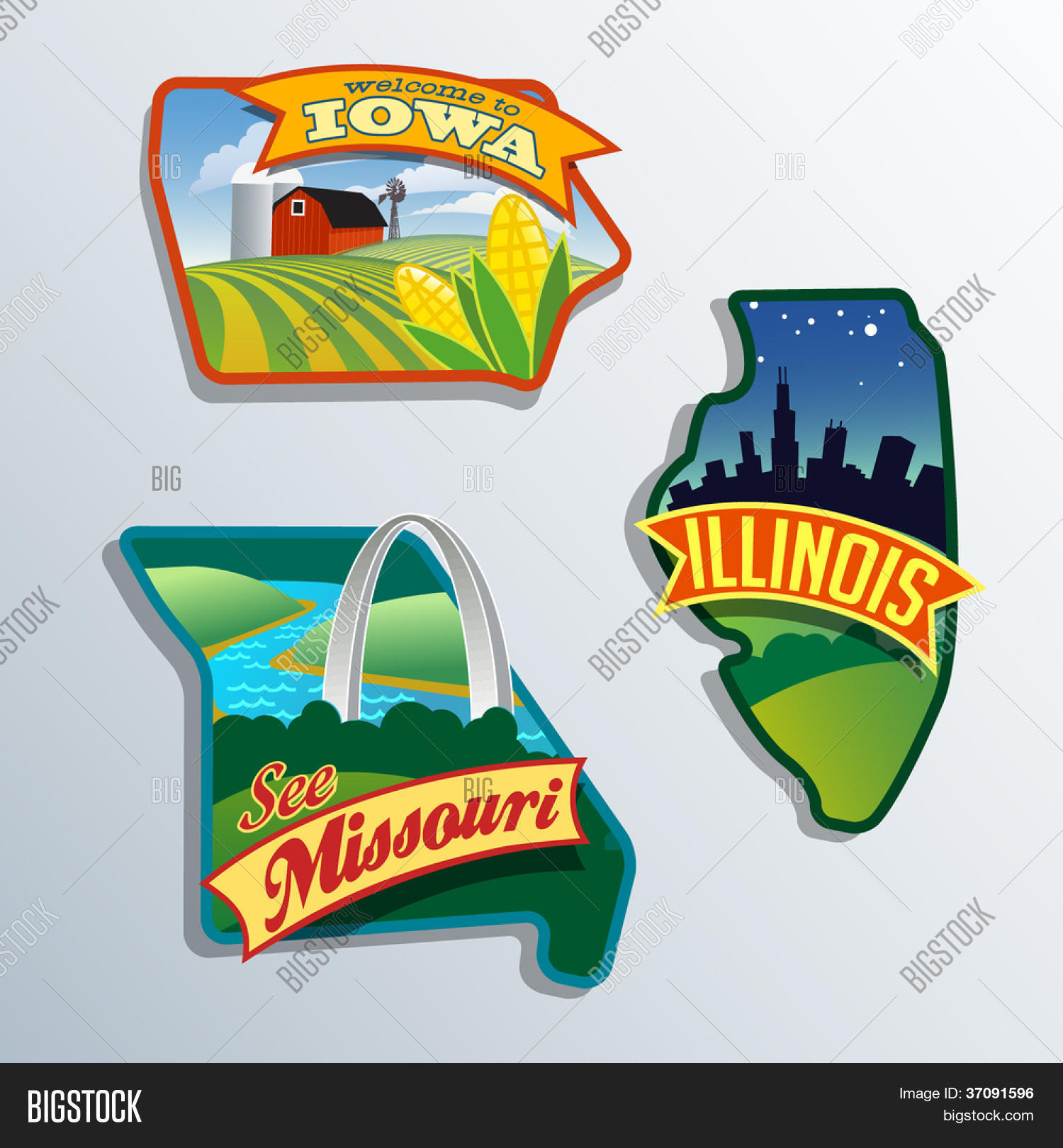 Midwest Vector Midwest United States Vector & Photo (Free Trial) | Bigstock