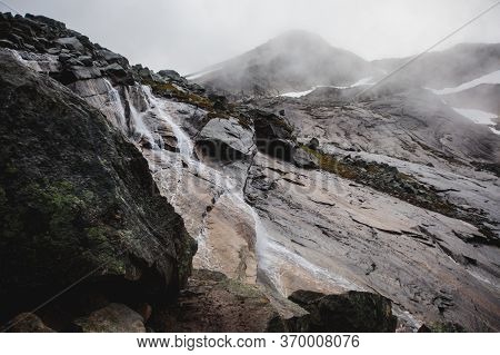 Norwegian Mountain Landscape During Hiking To Halls Fortopp Peak, With A View On Stetind, Northern N