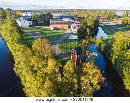 View Of Kem River, Kemijoki, In A Liedakkala Village In The Municipality Of Keminmaa In Lapland In N