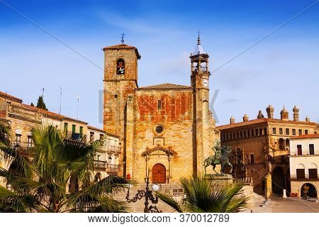 Plaza Mayor At Trujillo. Spain. It Is Old Centre Of Town