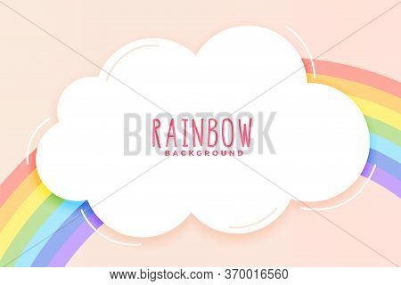 Cute Rainbow And Cloud Background In Pastel Colors
