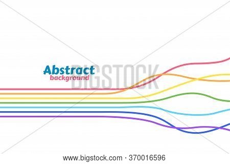 Abstract Stylish Rainbow Colors Lines Background Design