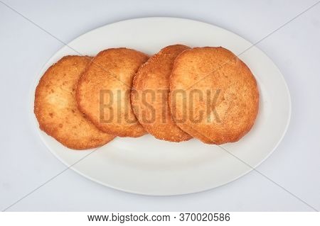 Whites With Meat On A White Plate And White Background