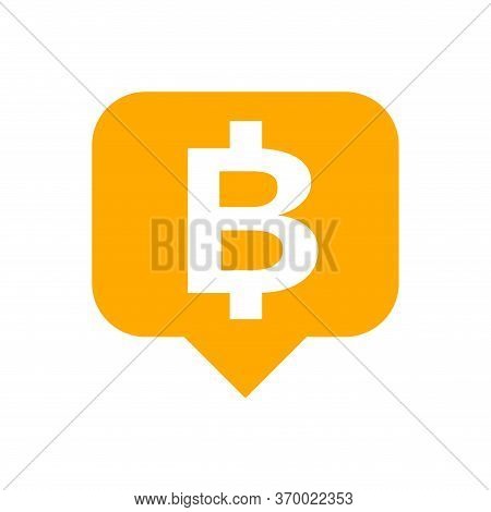 Currency Money In Speech Bubble Square Shape For Icon, Thb Coin Thailand For Flat Icon Style, Thai T