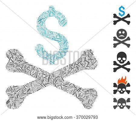 Hatch Mosaic Based On Mortal Debt Icon. Mosaic Vector Mortal Debt Is Formed With Scattered Dash Dots
