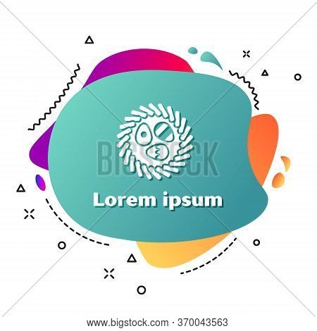 White Easter Egg In A Wicker Nest Icon Isolated On White Background. Happy Easter. Abstract Banner W