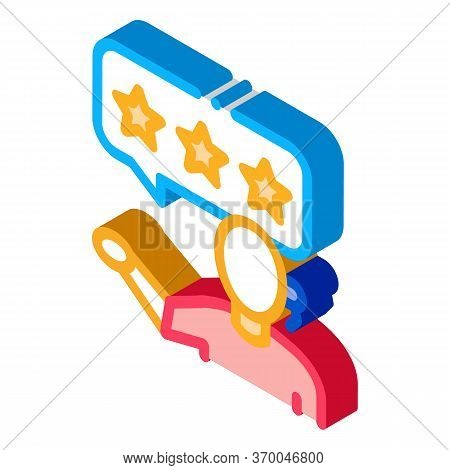 Three Stars Master Woman Icon Vector. Isometric Three Stars Master Woman Sign. Color Isolated Symbol