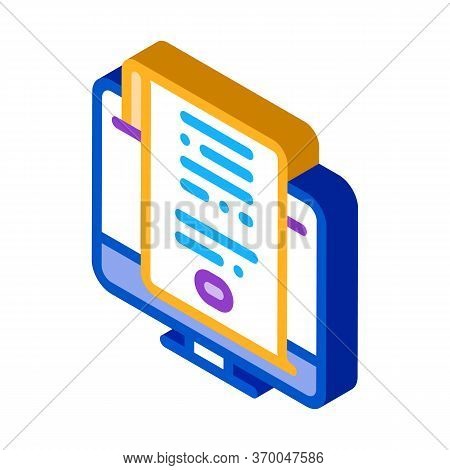 Search Engine Optimization Document Icon Vector. Isometric Search Engine Optimization Document Sign.