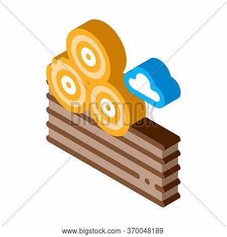 Haystacks On Ground Icon Vector. Isometric Haystacks On Ground Sign. Color Isolated Symbol Illustrat