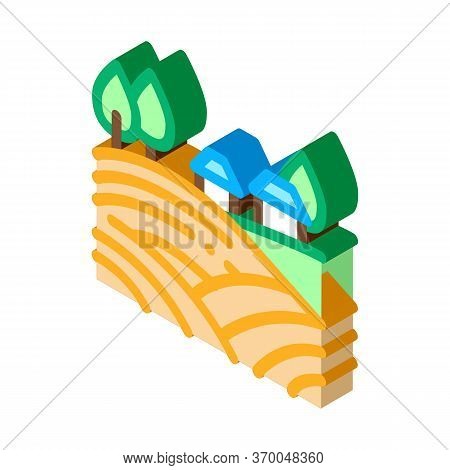 Haystack In Village Icon Vector. Isometric Haystack In Village Sign. Color Isolated Symbol Illustrat