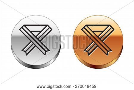 Black Line Breast Cancer Awareness Ribbon Icon Isolated On White Background. World Breast Cancer Day