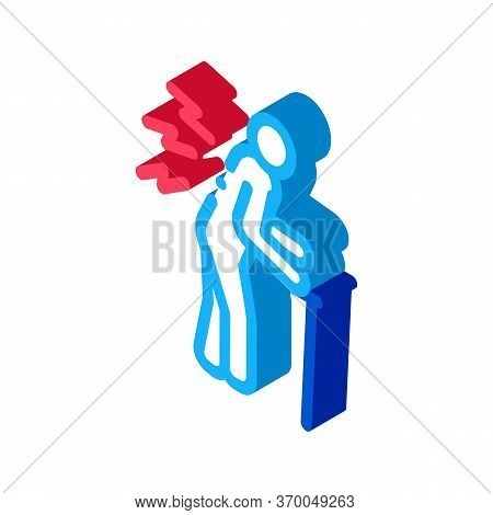 Senile Arthritis Of Back Icon Vector. Isometric Senile Arthritis Of Back Sign. Color Isolated Symbol